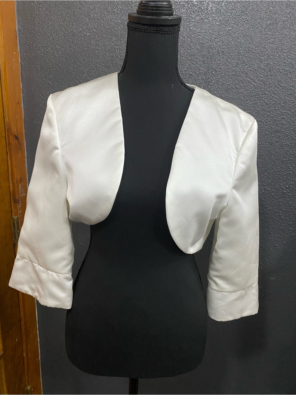 Pretty Maids Ivory Satin Cropped Bolero Jacket
